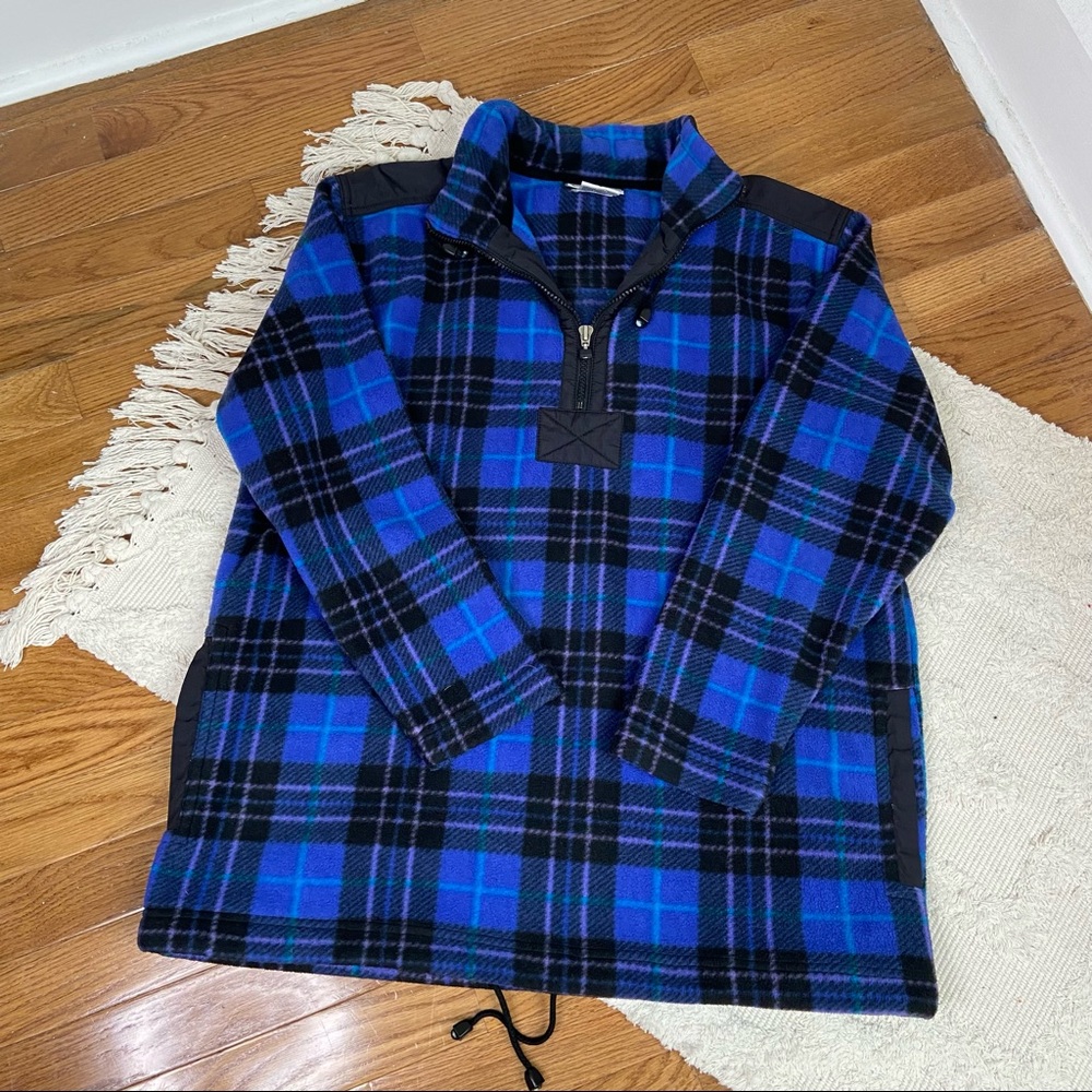 Vintage Sigrid Olsen Sport Gorpcore Fleece Plaid Pullover Jacket Size Small